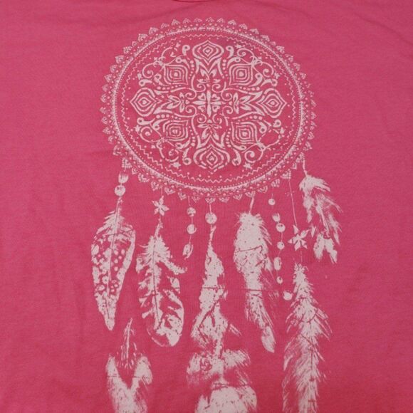 Soprano Top Size XL Dreamcatcher Graphic Print Crop Top Fringe Graphic Tee New - Picture 3 of 6